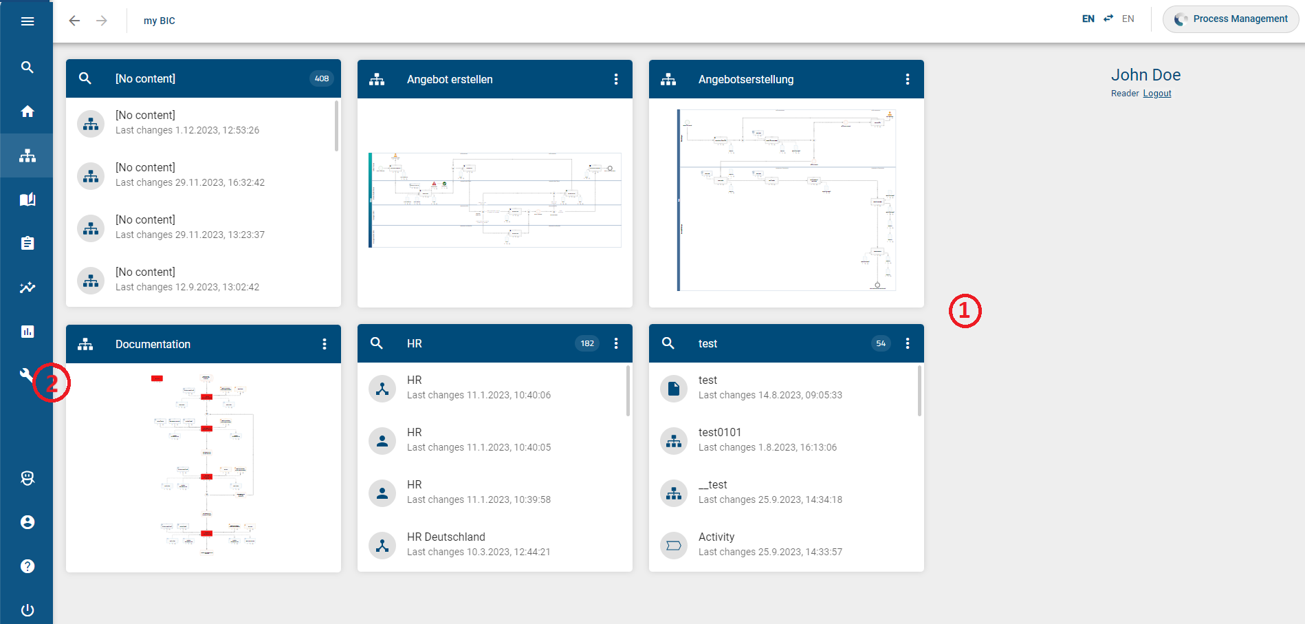 Discover the new user interface — BIC Process Design documentation